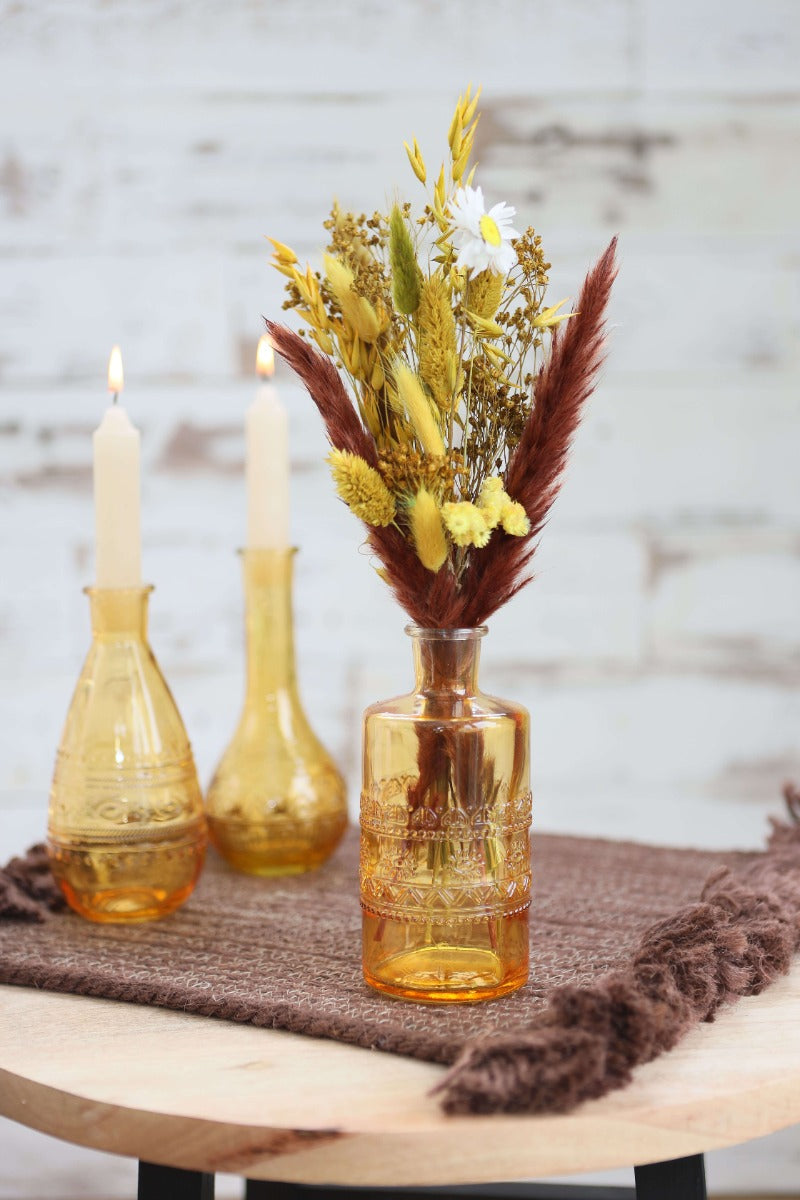 Flower vase Rome Ø7.5cm and 16cm high Ochre - Packlinq