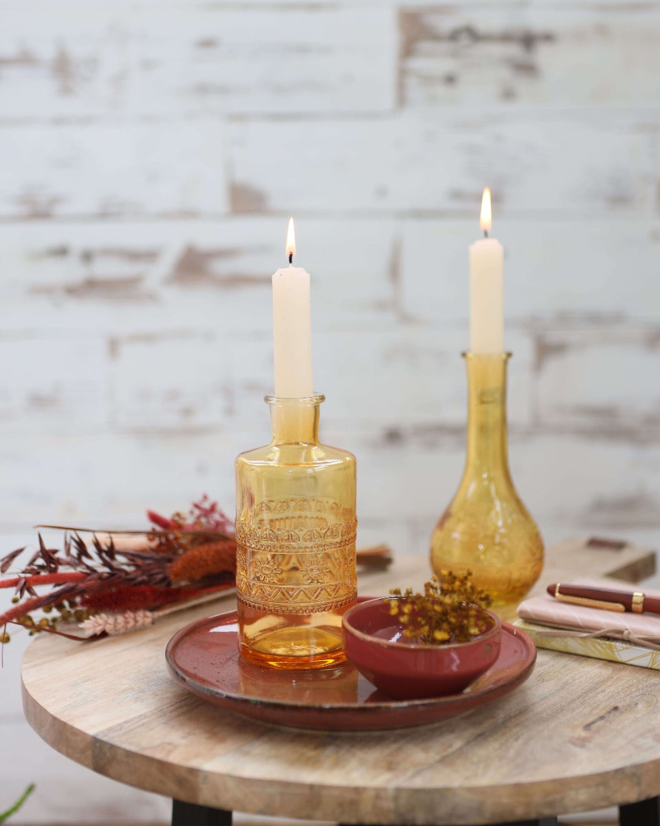 Flower vase Rome Ø7.5cm and 16cm high Ochre - Packlinq