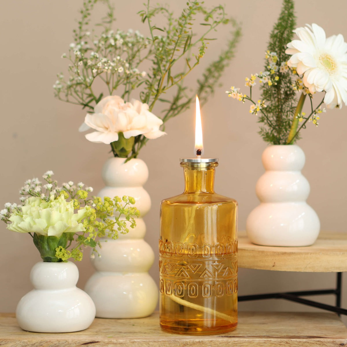 Flower vase Porto Ø7.5cm and 14.5cm high Ochre - Packlinq