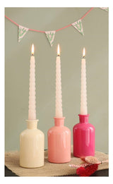 Bouteilles en verre Ø70 h: 120 mm  Assorti Rose - 12 Pcs