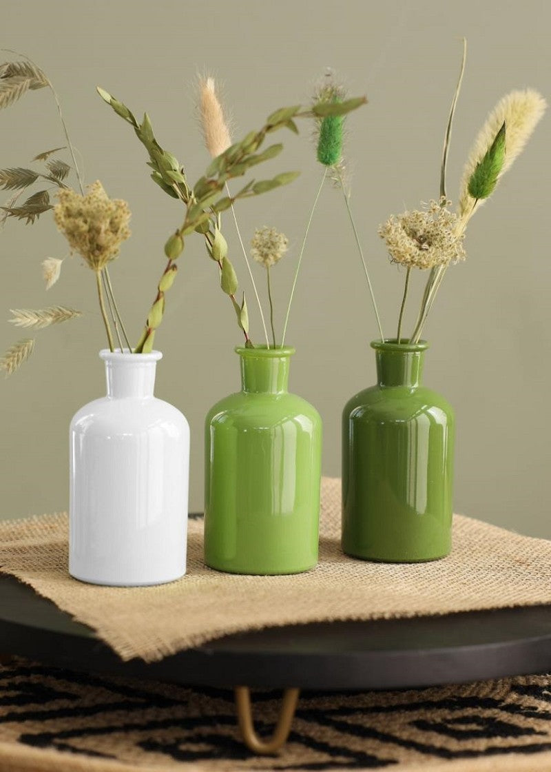 Bouteilles en verre Ø70 h: 120 mm  Assorti Vert - 12 Pcs