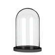 Glass Dome with black wooden base Ø14cm H.21cm 