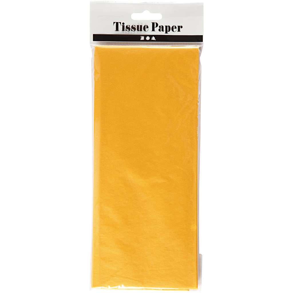Papier de soie Jaune, 50x70 cm, 17 g, 10 Feuilles/ 1 paquet