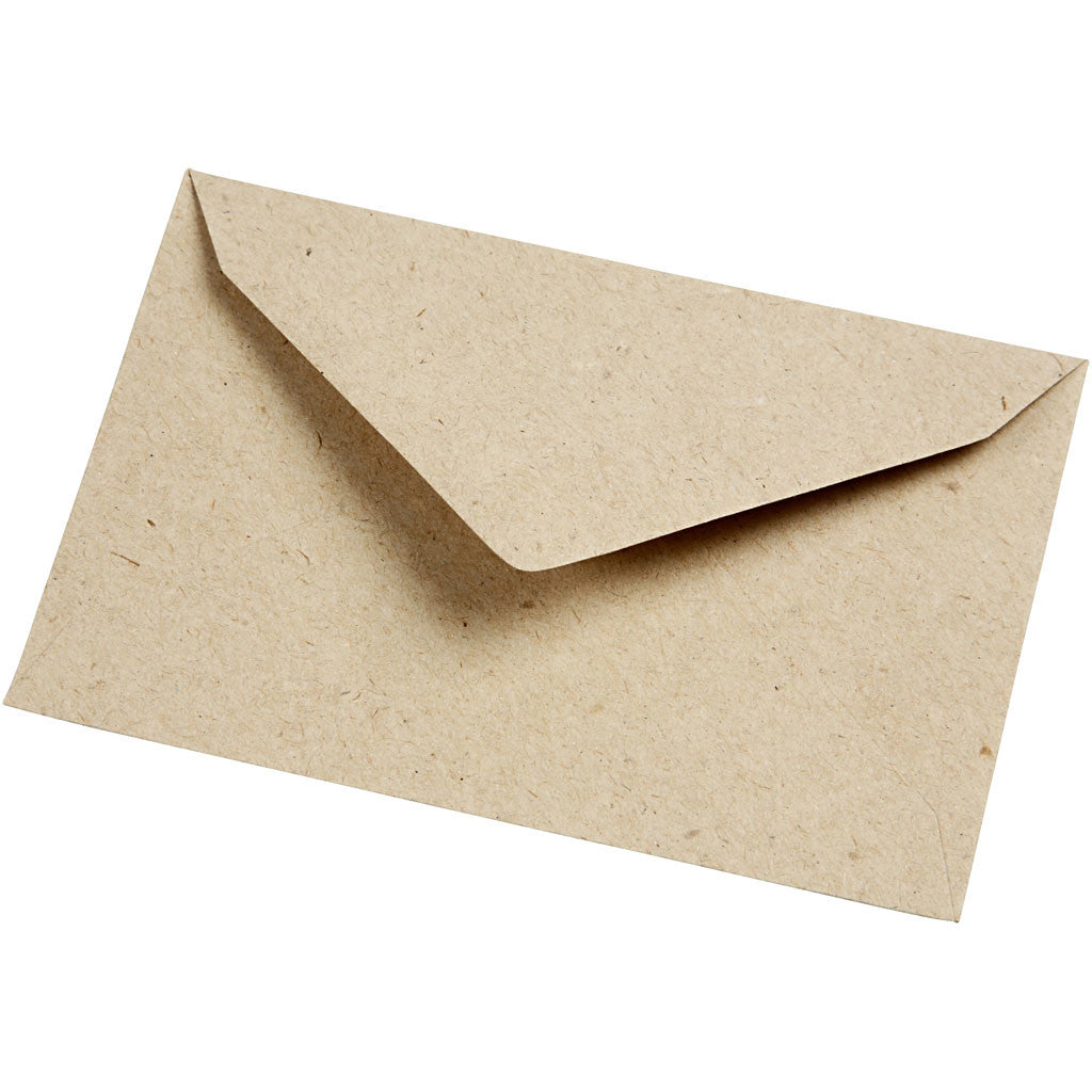 Enveloppes recyclées beige taille 7,8x11,5 cm - 50 pc