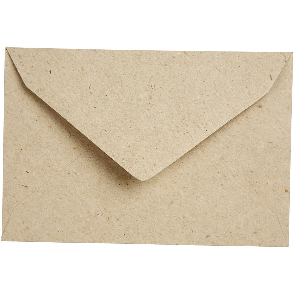 Enveloppes recyclées beige taille 7,8x11,5 cm - 50 pc