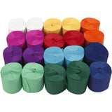 Papier crépon couleurs assorties, L: 20 m, L: 5 cm