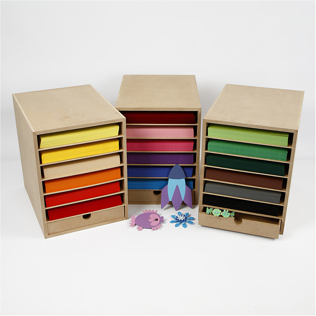 Armoire de rangement en Bois Blanc avec Tiroir pour A4