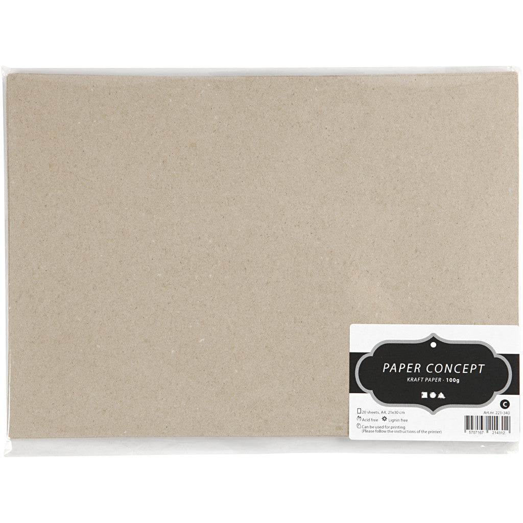 Papier cartonné A4, 210x297mm, 100 g, noble - 20 Feuilles
