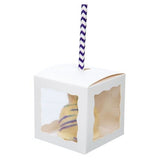 Kraft Gift Boxes White with 3 windows 75x75x75mm 