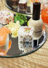 Plateau en Miroir rond, Ø20cm bord biseauté (1 pc)