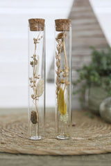 Glass tube with several dried flowers natural 20cm high - Packlinq