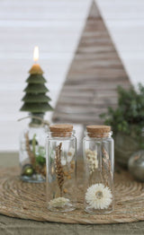 Glass tube with several dried flowers natural 12.5cm high - Packlinq