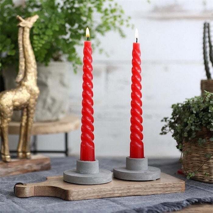 Candles twisted red 19cm high - Packlinq