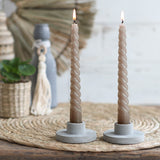 Candles twisted taupe 19cm high - Packlinq