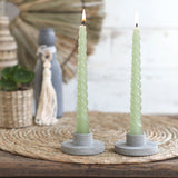 Candles twisted green 19cm high - Packlinq