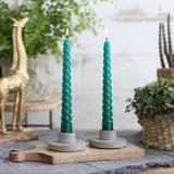 Candles twisted blue-green 19cm high - Packlinq