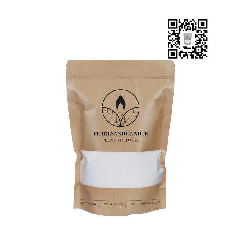 Bougie Pearlsand 400 g blanche - 6 pièces