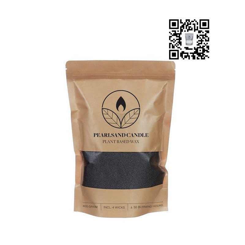 Bougie Pearlsand 400 g noire - 6 pièces