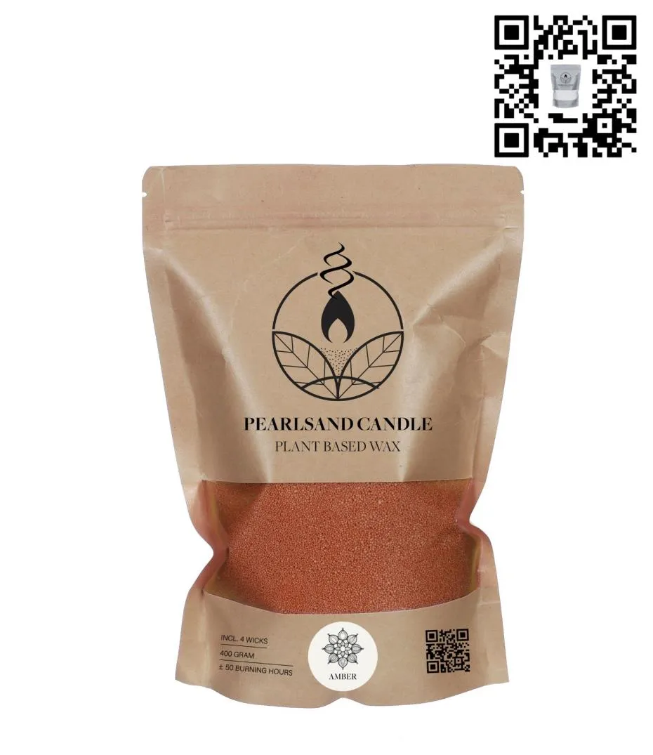 Bougie parfumée Pearlsand 400 g ambre - 6 pièces