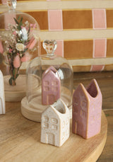 Cloche en verre avec bouton | Ø12 h.18 cm | Base en bois