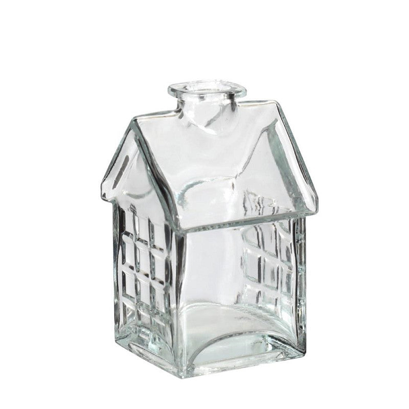 Maison en verre transparente L. 7 x l. 7,5 x H. 12 cm - 12 pièces