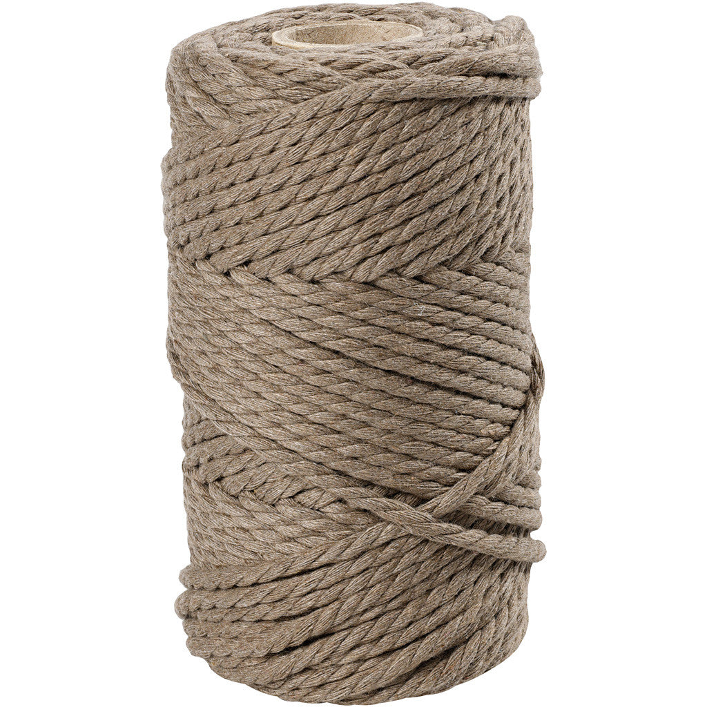 Macramé Brun clair, L: 55 m, P: 4 mm, 330 g/ 1 Rouleau L