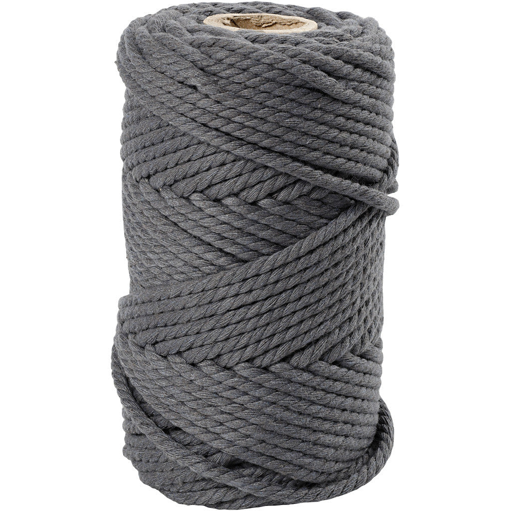 Macramé Gris, L: 55 m, P: 4 mm, 330 g/ 1 Rouleau L