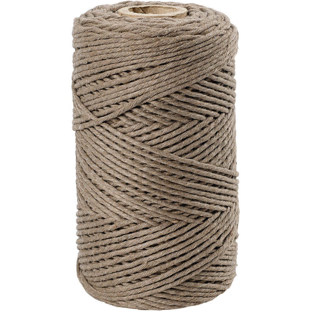 Macramé Brun clair, L: 198 m, P: 2 mm, 330 g/ 1 Rouleau L