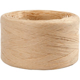 FiL en raphia Sable, L: 7-8 mm, 100 m/ 1 Rouleau L