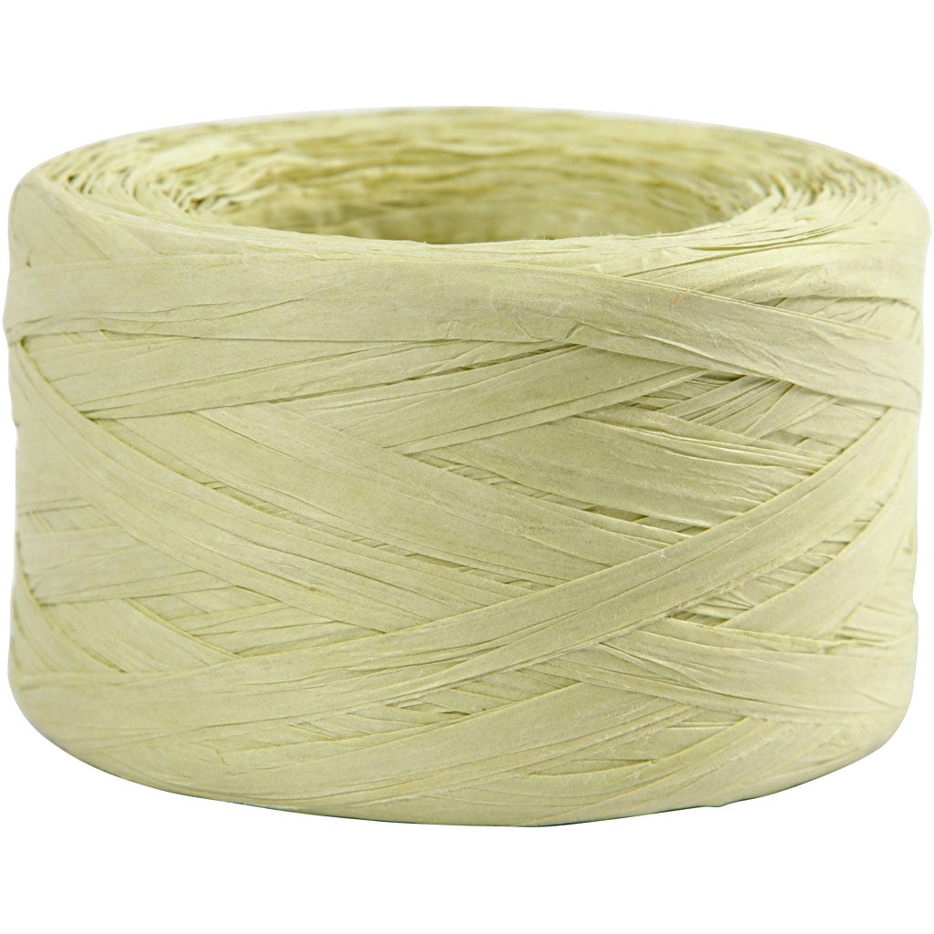 Paper raffia yarn, Light green, W: 7