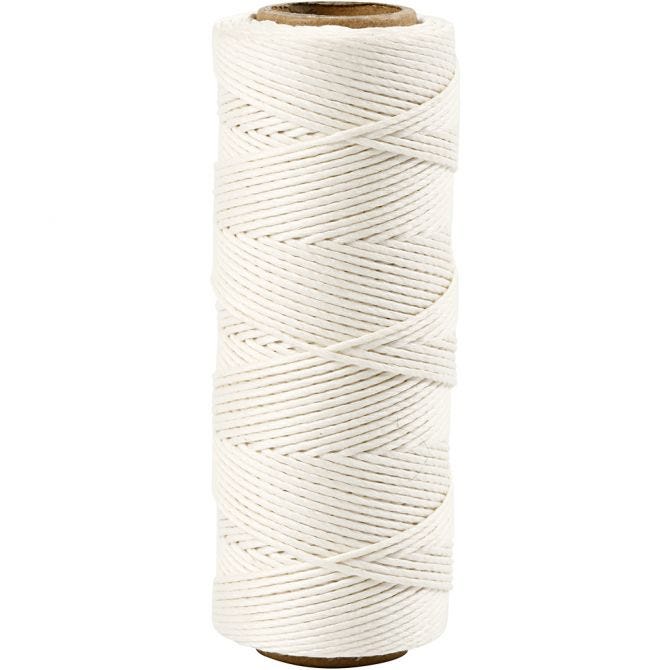 Cordes en Bambou Blanc, épaisseur 1 mm, 65 m/1 Rouleau L