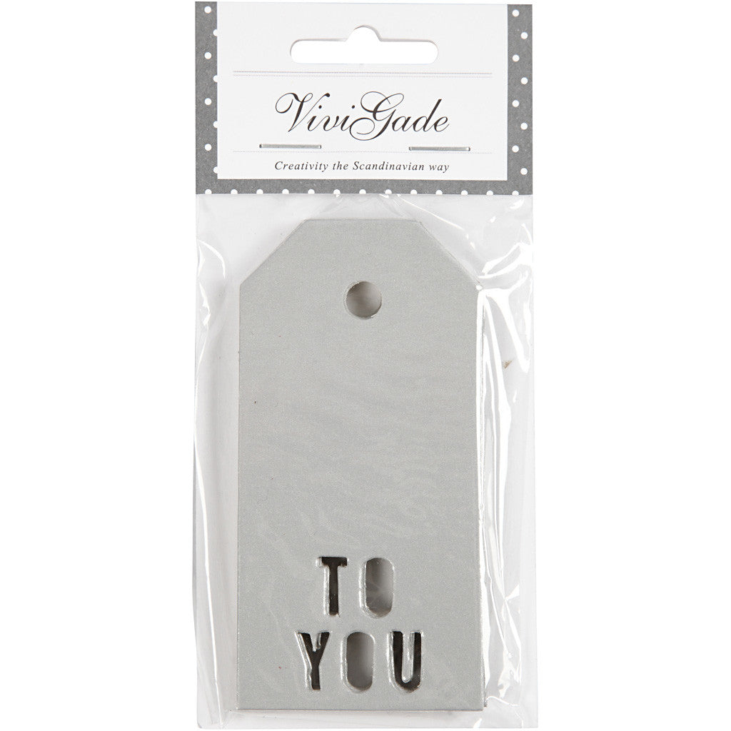 Etiquettes TO YOU Argenté, 50x100mm - 15 pcs