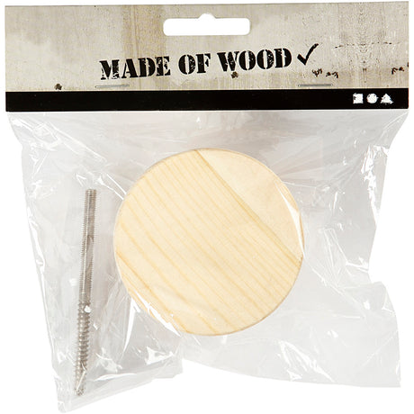 Coat Hook, round, D: 7 cm, depth 4.5 cm, pine 