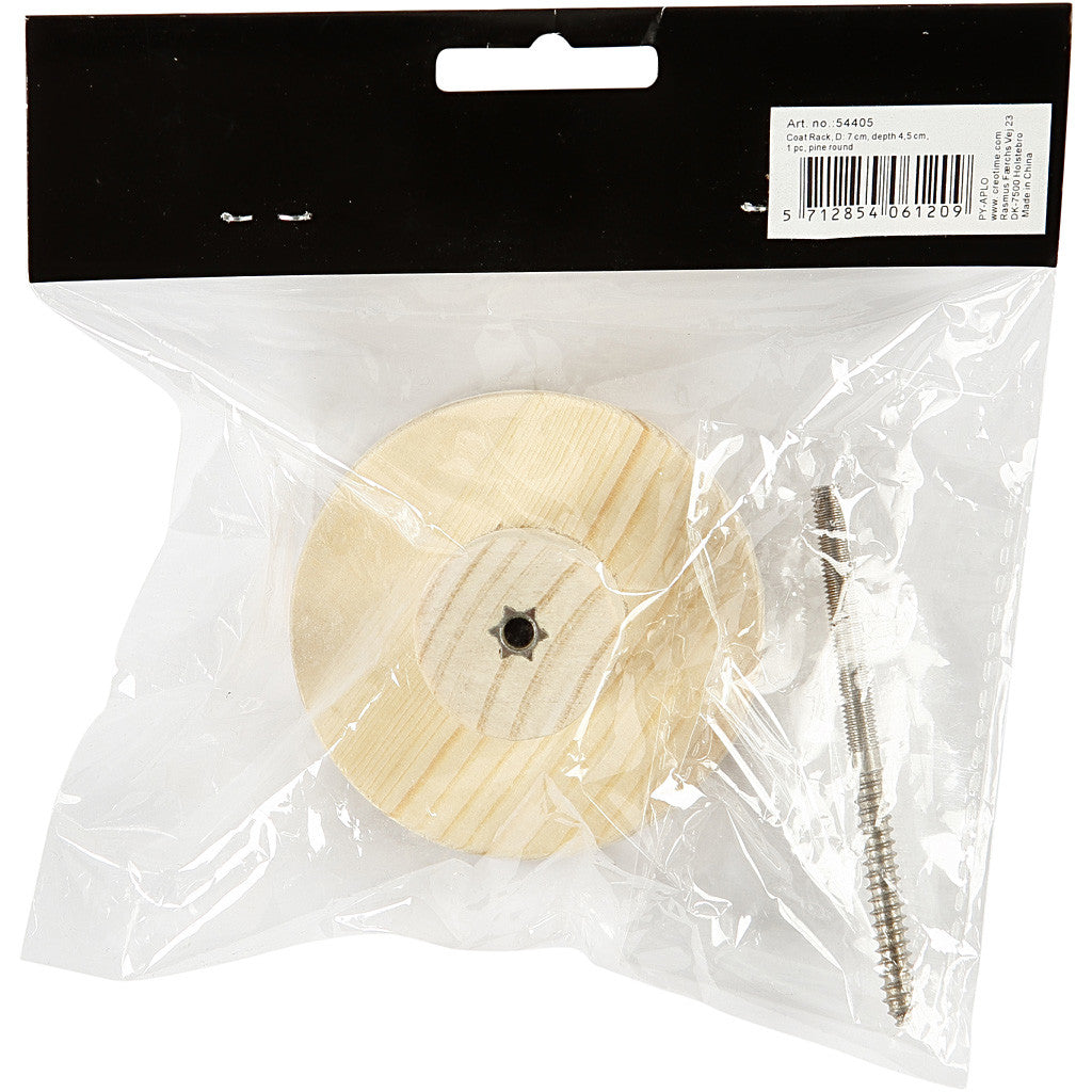 Crochet vêtements rond, P: 7 cm, profondeur 4.5 cm, pin