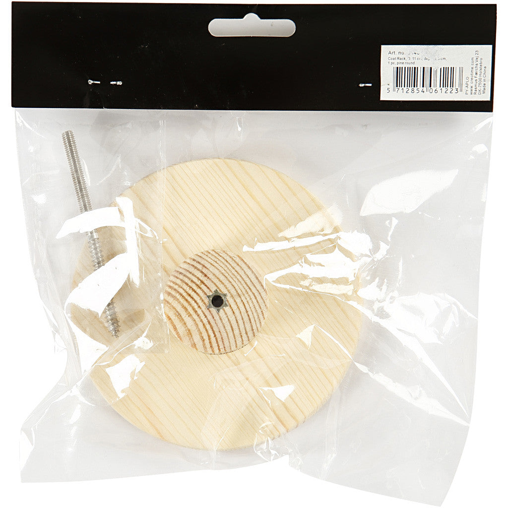 Crochet vêtements rond, P: 11 cm, profondeur 4.5 cm, pin