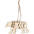 Ornament, polar bear, H: 4.5 cm, W: 7.5 cm, plywood, depth 0.5 cm 