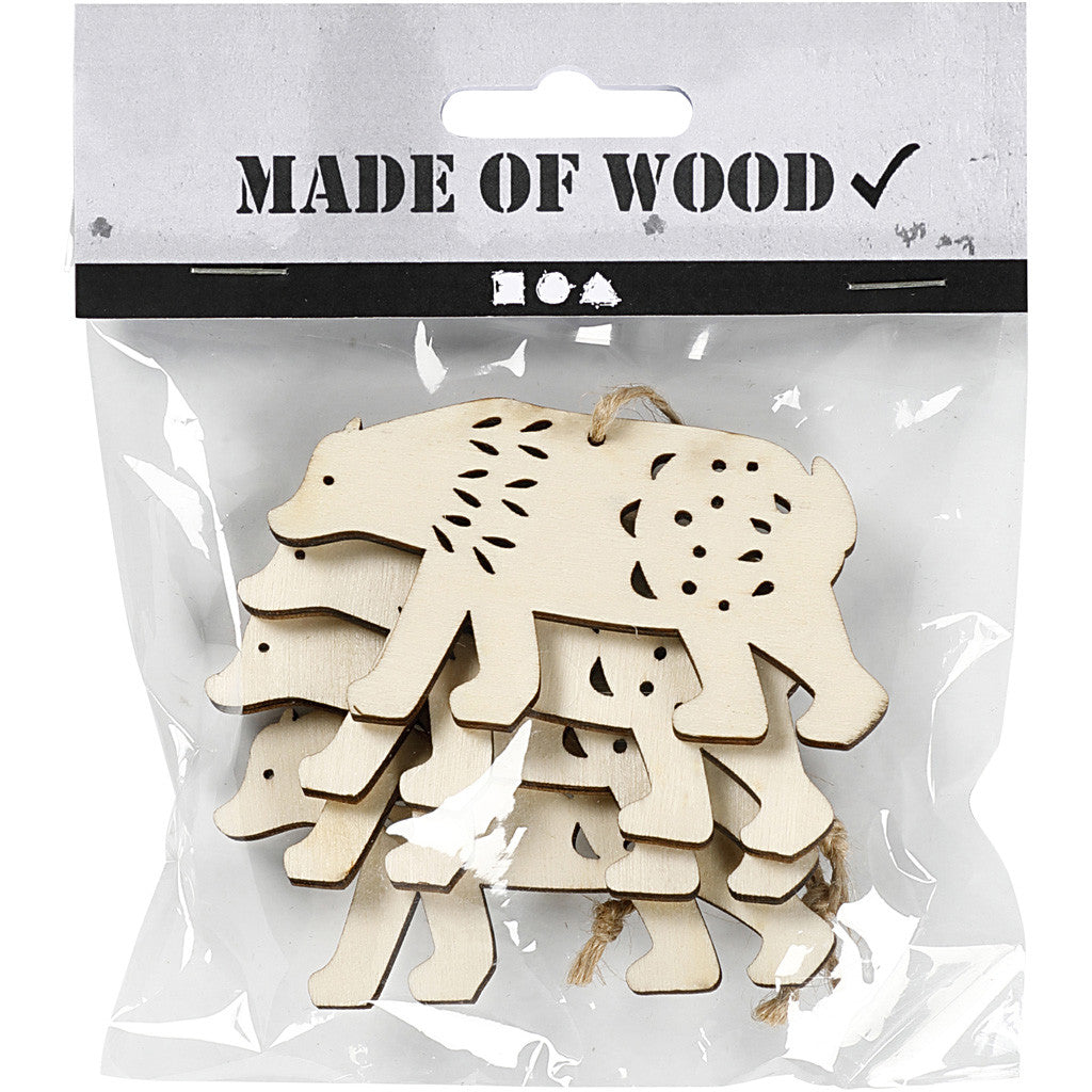 Ornement ours polaire, H: 4.5 cm, L: 7.5 cm