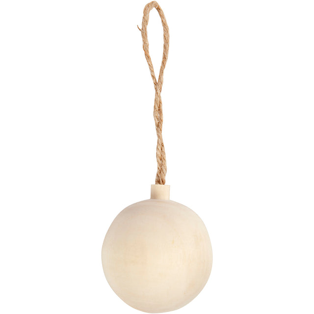 Christmas Ornament, D: 4.8 cm, birch 