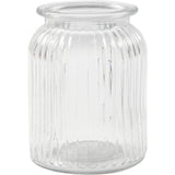 Bocal en verre, H: 14,5 cm, P: 11 cm, trou taille 7 cm, 6 pc