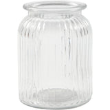 Bocal en verre, H: 14,5 cm, P: 11 cm, trou taille 7 cm, 6 pc
