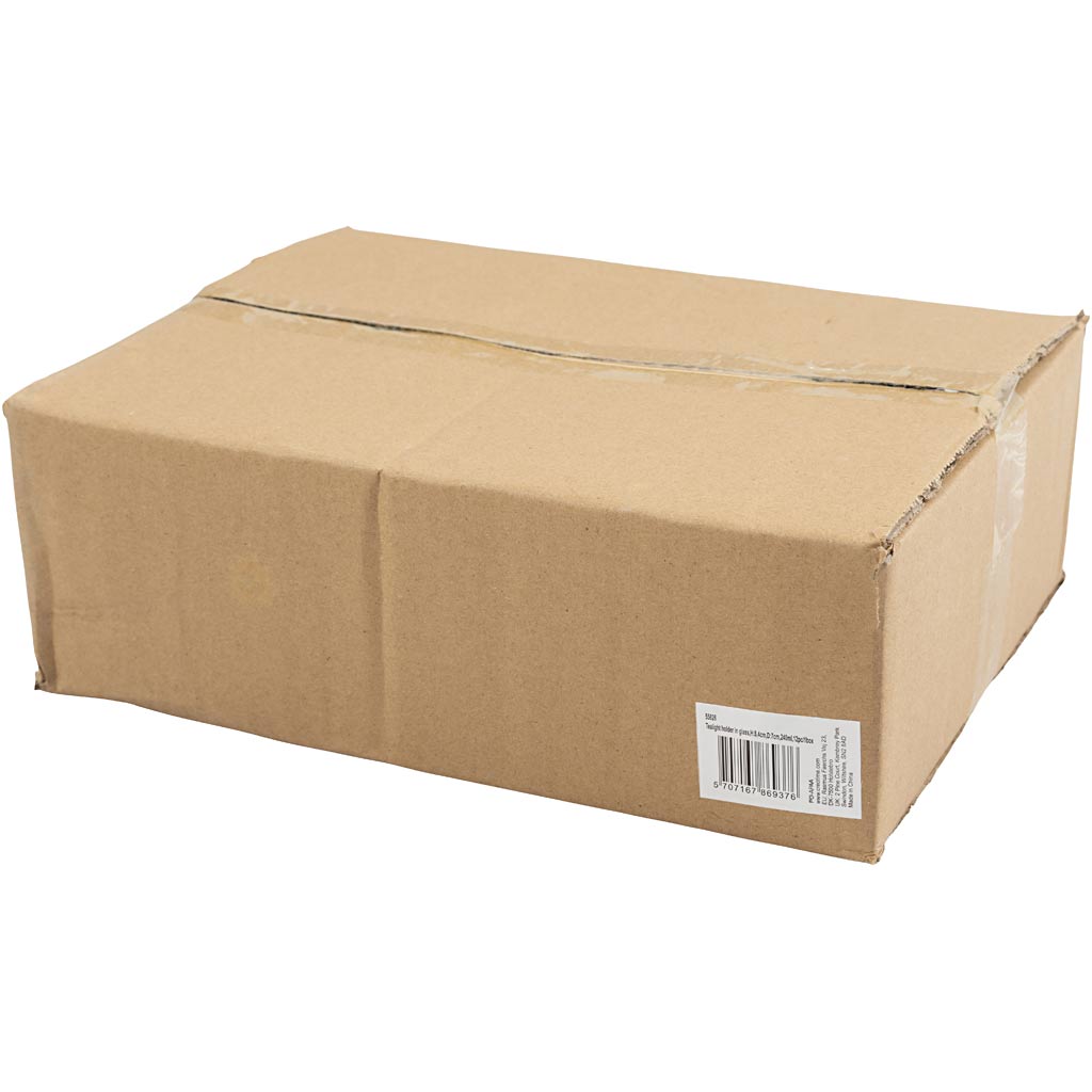 Porte-Bougies e en verre, H: 8,4 cm, P: 7 cm, 240 ml, 12 pc