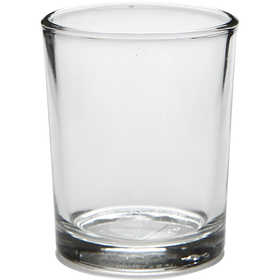 Porte-Bougies e en verre, H: 6,5 cm, P: 4,5 cm, 4 pc