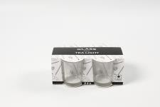 Porte-Bougies e en verre, H: 6,5 cm, P: 4,5 cm, 4 pc