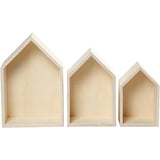 Boîtes de rangement maisons, H: 20.3+25.3+31 cm