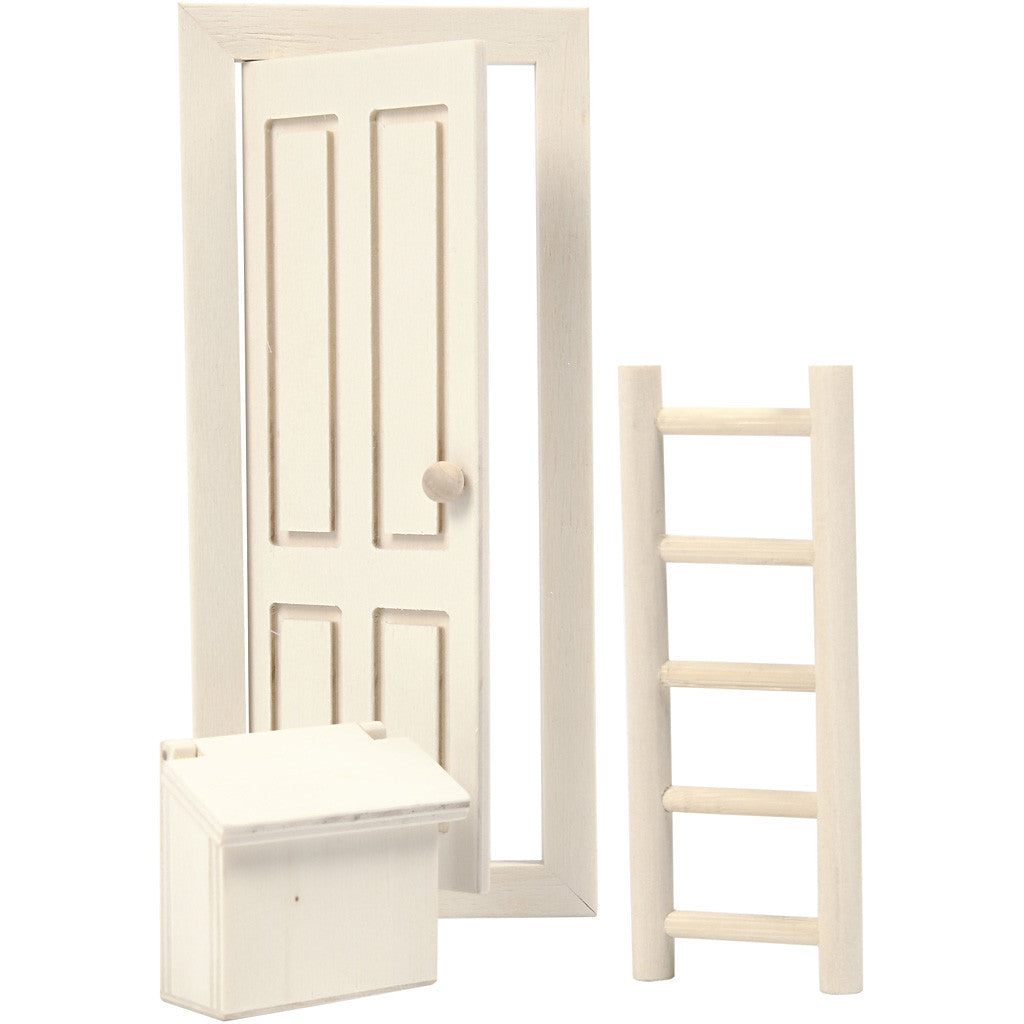 Porte miniature, taille 8x18 cm, contreplaqué - 1 set