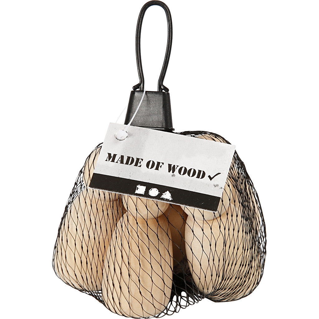 Corps en bois, H: 6 cm, bois de peuplier - 5 pcs