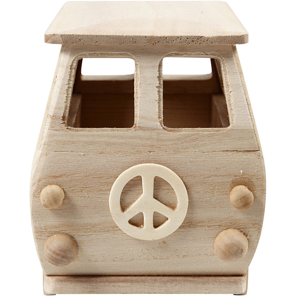 Minibus, taille 17x10x13 cm, pin, paulownia - 1 pc