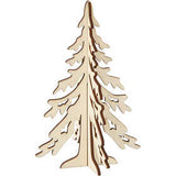 Sapin de Noël, H: 20 cm, L: 13 cm, contreplaqué - 1 pc