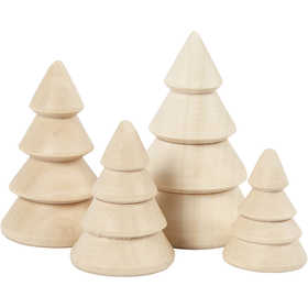 Sapin de Noël, H: 3.3+4.3+5.3+6.3 cm, P: 2.3+3.2+4 cm