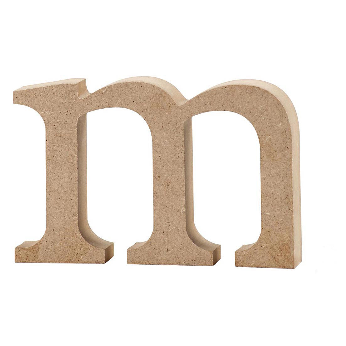 Lettre: m, H: 8 cm, épaisseur 2 cm, MDF - 1 pc
